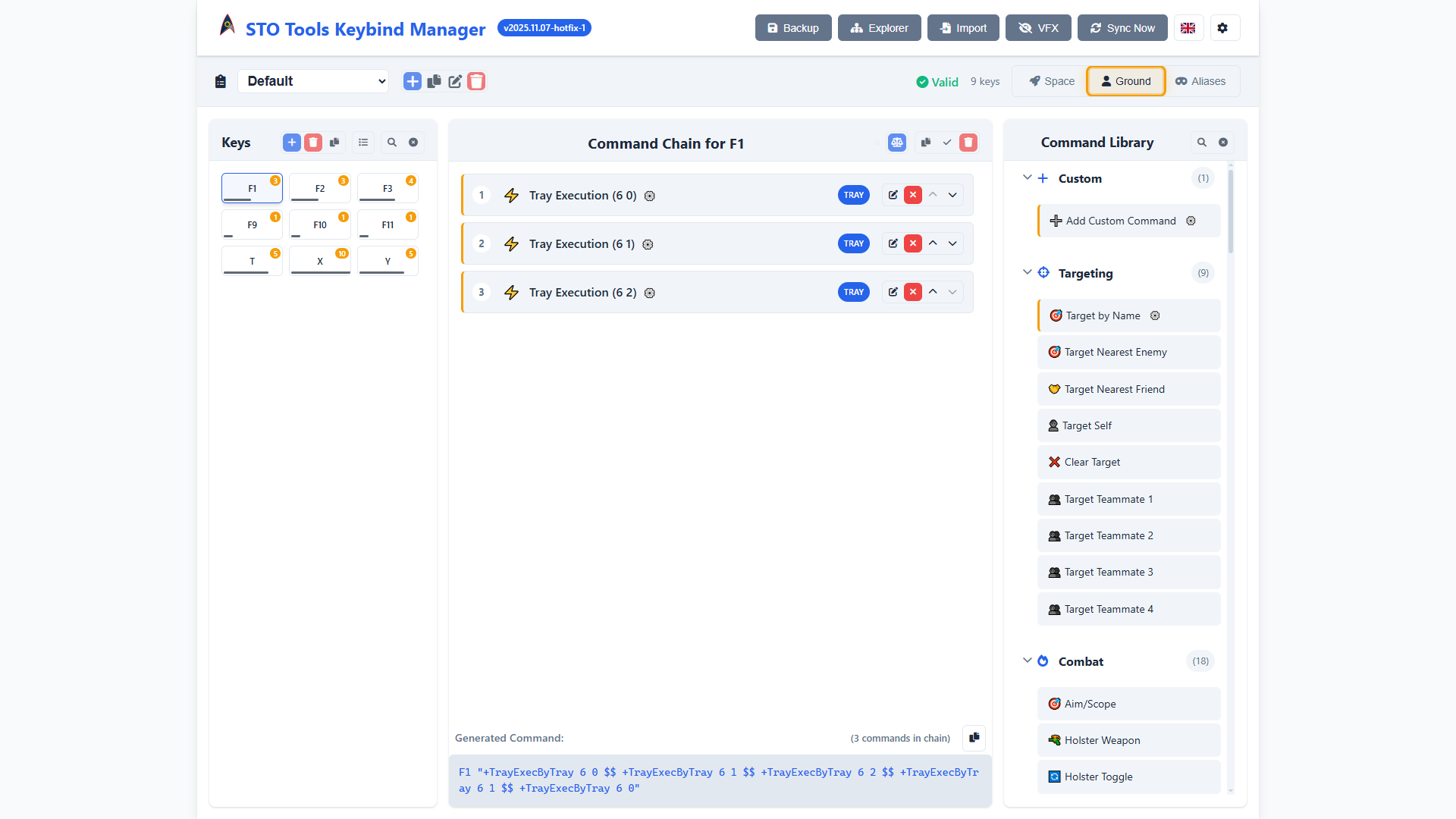 Ground mode active, showing how the interface changes